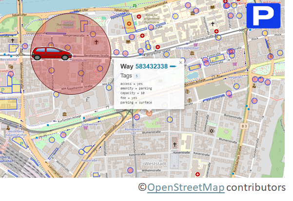 UC1 - Query parking sites in the vicinity